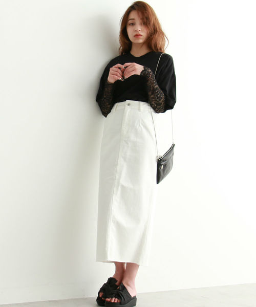 FREE'S MART（フリーズマート）の「ハイウエストロングタイトデニムスカ―ト（デニムスカート・レディース・ブルー系その他/ホワイト系その他・MEDIUM/SMALL）」の22枚目の写真