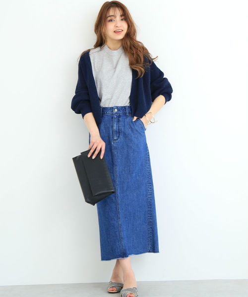 FREE'S MART（フリーズマート）の「ハイウエストロングタイトデニムスカ―ト（デニムスカート・レディース・ブルー系その他/ホワイト系その他・MEDIUM/SMALL）」の21枚目の写真