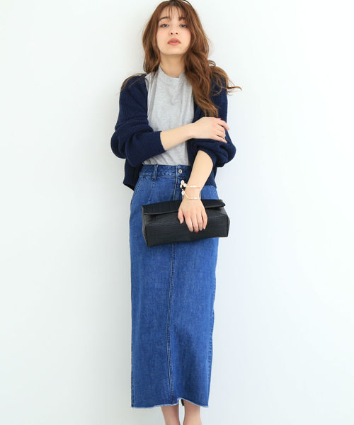 FREE'S MART（フリーズマート）の「ハイウエストロングタイトデニムスカ―ト（デニムスカート・レディース・ブルー系その他/ホワイト系その他・MEDIUM/SMALL）」の20枚目の写真