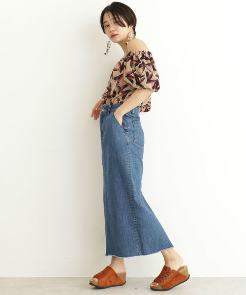 FREE'S MART（フリーズマート）の「ハイウエストロングタイトデニムスカ―ト（デニムスカート・レディース・ブルー系その他/ホワイト系その他・MEDIUM/SMALL）」の18枚目の写真