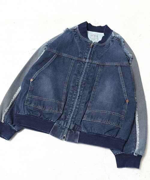 CUBE SUGAR（キューブシュガー）の「やわらかデニム ジップアップリブブルゾン（デニムジャケット・レディース・インディゴブルー/ブルー・M）」の14枚目の写真