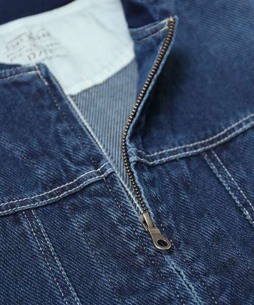 CUBE SUGAR（キューブシュガー）の「やわらかデニム ジップアップリブブルゾン（デニムジャケット・レディース・インディゴブルー/ブルー・M）」の11枚目の写真
