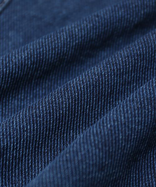 CUBE SUGAR（キューブシュガー）の「やわらかデニム ジップアップリブブルゾン（デニムジャケット・レディース・インディゴブルー/ブルー・M）」の6枚目の写真