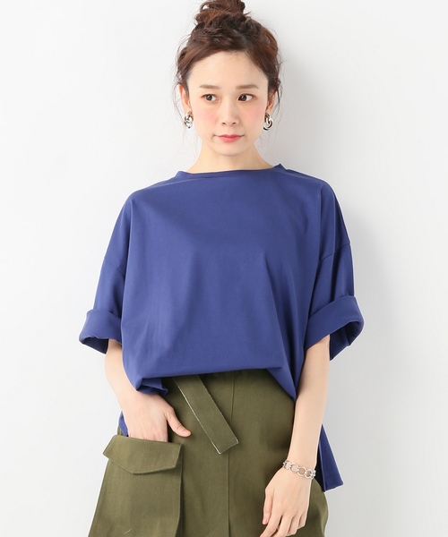 JOURNAL STANDARD（ジャーナルスタンダード）の「クリアジャージークルーネックソデロールアッププルオーバー（Tシャツ/カットソー・レディース・ホワイト/ブラック/マスタード/ブルー系その他・FREE）」の3枚目の写真