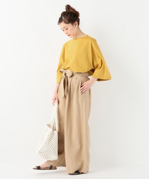 JOURNAL STANDARD（ジャーナルスタンダード）の「クリアジャージークルーネックソデロールアッププルオーバー（Tシャツ/カットソー・レディース・ホワイト/ブラック/マスタード/ブルー系その他・FREE）」の8枚目の写真