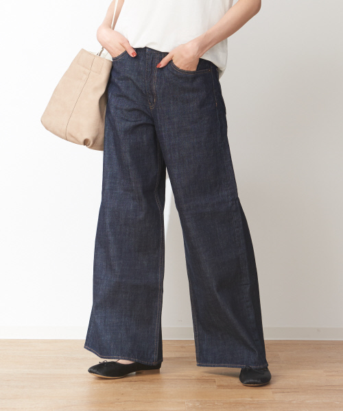 collex(コレックス)の「ワイドデニム(デニムパンツ)」|ネイビー
