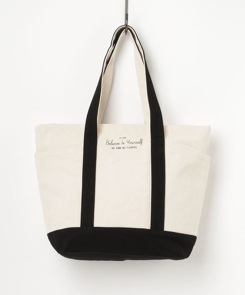 KOBE LETTUCE（コウベレタス）の「マザーズバッグ・通勤・通学に◎ダブルポケットキャンバスロゴトートバッグ/レディース/鞄[B1156]神戸レタス（トートバッグ・レディース・ブラック/ネイビー/レッド・FREE）」の2枚目の写真