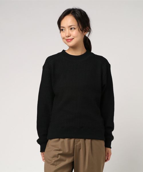AMERICAN HOLIC（アメリカンホリック）の「BIGワッフルプルオーバー（Tシャツ/カットソー・レディース・ブラック/アイボリー/モカ/グレー系その他・M/L）」の5枚目の写真