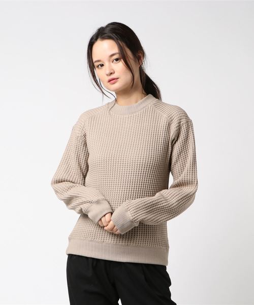 AMERICAN HOLIC（アメリカンホリック）の「BIGワッフルプルオーバー（Tシャツ/カットソー・レディース・ブラック/アイボリー/モカ/グレー系その他・M/L）」の4枚目の写真