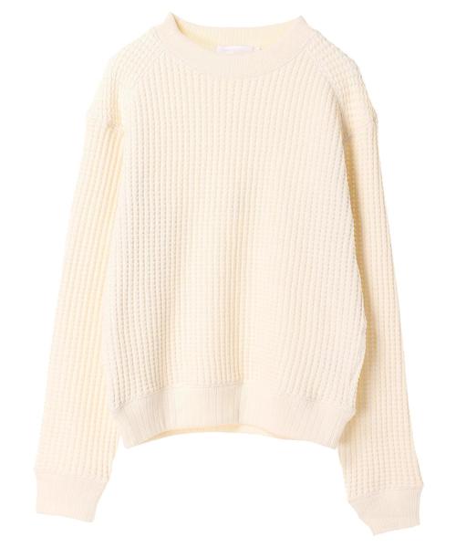 AMERICAN HOLIC（アメリカンホリック）の「BIGワッフルプルオーバー（Tシャツ/カットソー・レディース・ブラック/アイボリー/モカ/グレー系その他・M/L）」の6枚目の写真