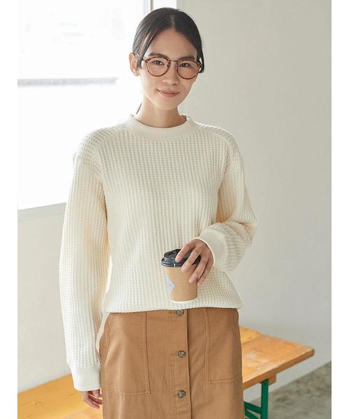 AMERICAN HOLIC（アメリカンホリック）の「BIGワッフルプルオーバー（Tシャツ/カットソー・レディース・ブラック/アイボリー/モカ/グレー系その他・M/L）」の10枚目の写真
