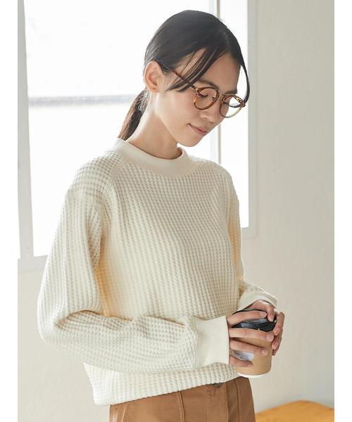 AMERICAN HOLIC（アメリカンホリック）の「BIGワッフルプルオーバー（Tシャツ/カットソー・レディース・ブラック/アイボリー/モカ/グレー系その他・M/L）」の12枚目の写真