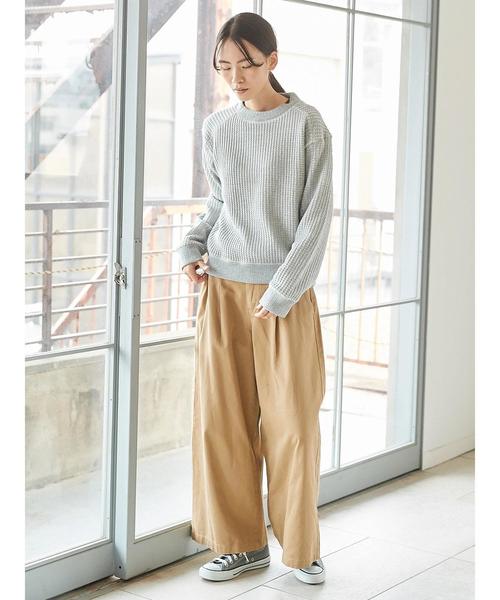 AMERICAN HOLIC（アメリカンホリック）の「BIGワッフルプルオーバー（Tシャツ/カットソー・レディース・ブラック/アイボリー/モカ/グレー系その他・M/L）」の15枚目の写真