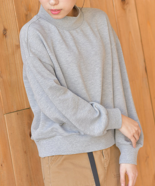 rps（アールピーエス）の「ハイネック裏毛カラープルオーバー（スウェット・レディース・レッド/杢グレー/オフホワイト/ネイビー/ブラック/アイボリー/イエロー/グリーン/ピンク・M）」の5枚目の写真