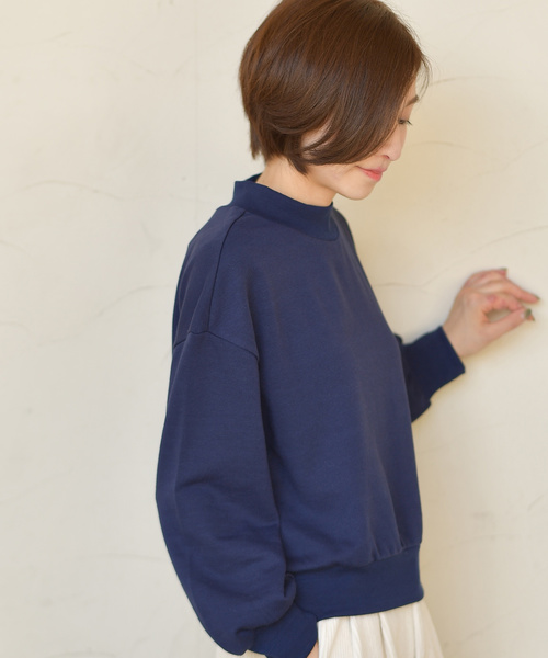 rps（アールピーエス）の「ハイネック裏毛カラープルオーバー（スウェット・レディース・レッド/杢グレー/オフホワイト/ネイビー/ブラック/アイボリー/イエロー/グリーン/ピンク・M）」の7枚目の写真