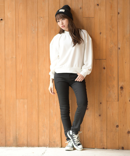 rps（アールピーエス）の「ハイネック裏毛カラープルオーバー（スウェット・レディース・レッド/杢グレー/オフホワイト/ネイビー/ブラック/アイボリー/イエロー/グリーン/ピンク・M）」の15枚目の写真