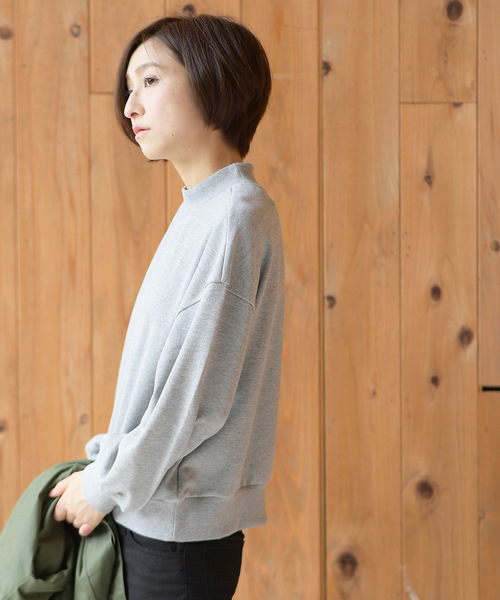 rps（アールピーエス）の「ハイネック裏毛カラープルオーバー（スウェット・レディース・レッド/杢グレー/オフホワイト/ネイビー/ブラック/アイボリー/イエロー/グリーン/ピンク・M）」の13枚目の写真