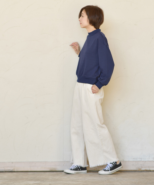 rps（アールピーエス）の「ハイネック裏毛カラープルオーバー（スウェット・レディース・レッド/杢グレー/オフホワイト/ネイビー/ブラック/アイボリー/イエロー/グリーン/ピンク・M）」の21枚目の写真