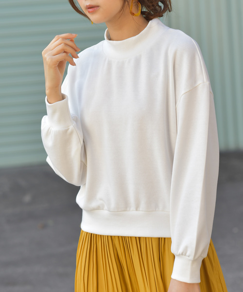 rps（アールピーエス）の「ハイネック裏毛カラープルオーバー（スウェット・レディース・レッド/杢グレー/オフホワイト/ネイビー/ブラック/アイボリー/イエロー/グリーン/ピンク・M）」の3枚目の写真