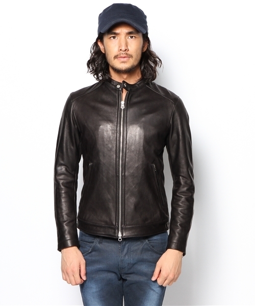 BEAUTY&YOUTH UNITED ARROWS（ビューティーアンドユースユナイテッドアローズ）の「BY シープ セミベジタブル ライダースジャケット◆（ライダースジャケット・メンズ・ブラック/ダークブラウン/ネイビー・SMALL/MEDIUM/LARGE/X-LARGE）」の4枚目の写真