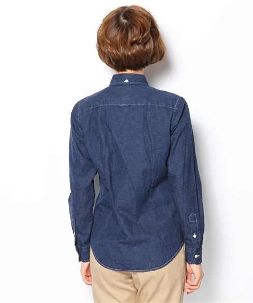 GYMPHLEX（ジムフレックス）の「[ジムフレックス]Gymphlex INDIGO B/Dシャツ（シャツ/ブラウス・レディース・ネイビー・フリー）」の4枚目の写真