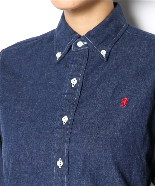 GYMPHLEX（ジムフレックス）の「[ジムフレックス]Gymphlex INDIGO B/Dシャツ（シャツ/ブラウス・レディース・ネイビー・フリー）」の5枚目の写真