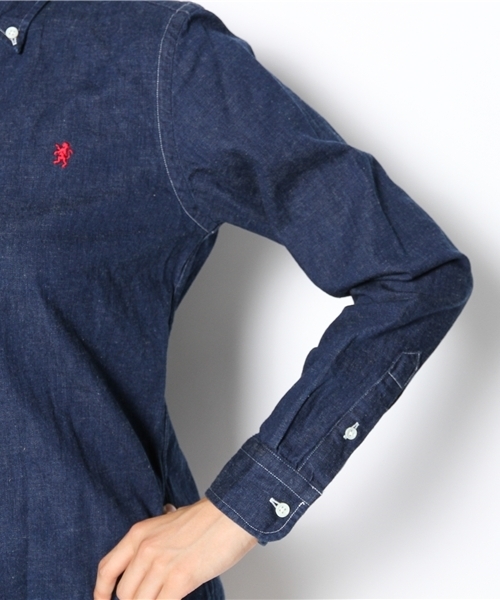 GYMPHLEX（ジムフレックス）の「[ジムフレックス]Gymphlex INDIGO B/Dシャツ（シャツ/ブラウス・レディース・ネイビー・フリー）」の6枚目の写真