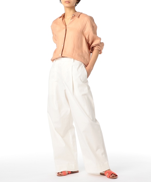 ESTNATION（エストネーション）の「ESTNATION / コットンストレッチワイドパンツ（その他パンツ・レディース・ベージュ/ホワイト/ライトベージュ・38/36）」の6枚目の写真