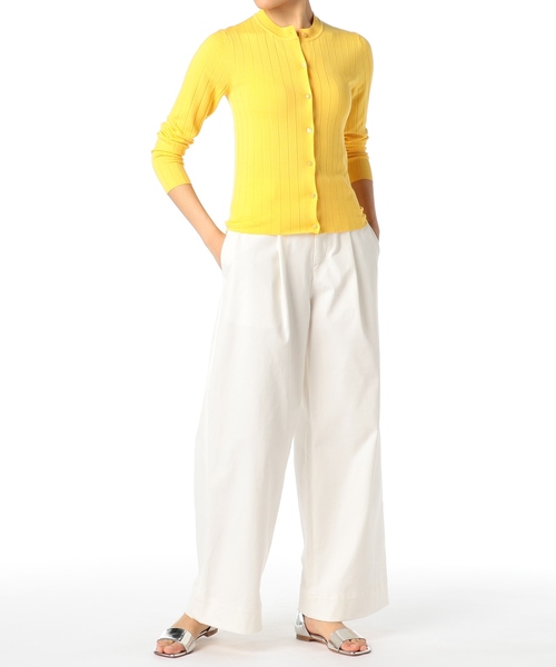 ESTNATION（エストネーション）の「ESTNATION / コットンストレッチワイドパンツ（その他パンツ・レディース・ベージュ/ホワイト/ライトベージュ・38/36）」の4枚目の写真