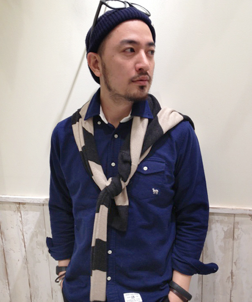 CIAOPANIC TYPY(チャオパニックティピー)の「フランネルボタンダウンシャツ(シャツ/ブラウス・メンズ・ネイビー/ピンク/キャメル/ブラック/ホワイト/オリーブ・LARGE/SMALL/MEDIUM)」の9枚目の写真