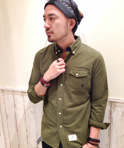 CIAOPANIC TYPY(チャオパニックティピー)の「フランネルボタンダウンシャツ(シャツ/ブラウス・メンズ・ネイビー/ピンク/キャメル/ブラック/ホワイト/オリーブ・LARGE/SMALL/MEDIUM)」の7枚目の写真