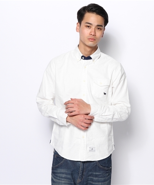 CIAOPANIC TYPY(チャオパニックティピー)の「フランネルボタンダウンシャツ(シャツ/ブラウス・メンズ・ネイビー/ピンク/キャメル/ブラック/ホワイト/オリーブ・LARGE/SMALL/MEDIUM)」の13枚目の写真