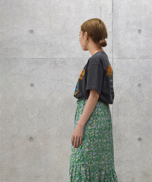 w closet（ダブルクローゼット）の「エスニック花柄ワッシャースカート（スカート・レディース・グリーン/パープル/ベージュ・FREE）」の16枚目の写真