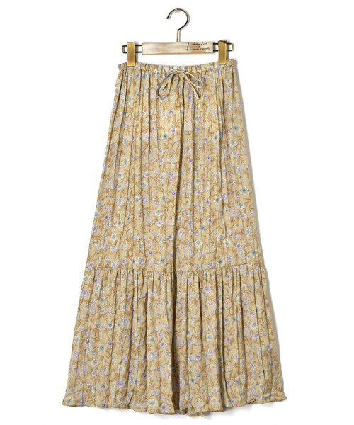 w closet（ダブルクローゼット）の「エスニック花柄ワッシャースカート（スカート・レディース・グリーン/パープル/ベージュ・FREE）」の7枚目の写真