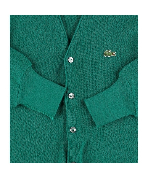 80's USA製 LACOSTE ラコステ アクリルカーディガン グリーン