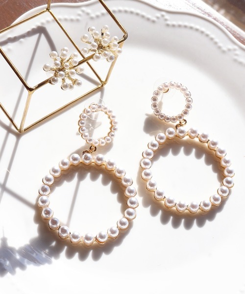 voov(ブーブ)の「セット ピアス パールピアス / シルバーピアス / オケージョンアクセ(ピアス(両耳用))」|A