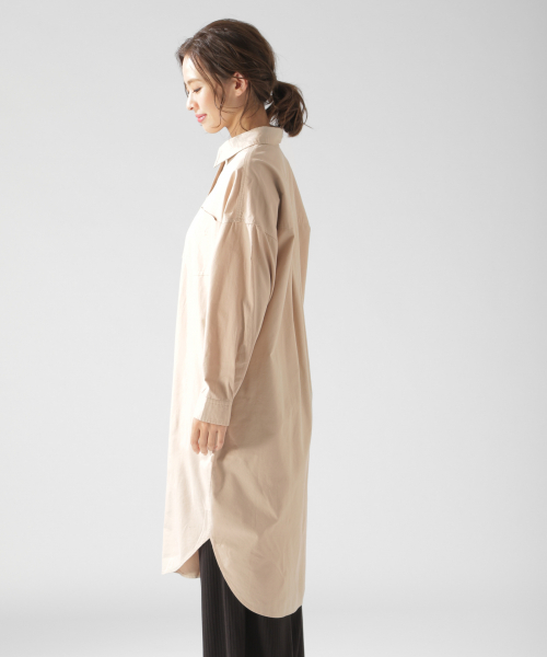 BAYFLOW（ベイフロー）の「ロングシャツワンピース（シャツワンピース・レディース・ブラウン/ベージュ/ブルー/ピンク・SMALL/MEDIUM）」の10枚目の写真