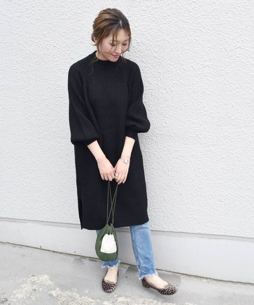 Khaju（カージュ）の「【WEB限定】Khaju:アゼニットワンピース19FW◇◇（ワンピース・レディース・ライトブルー/ブラック/アイボリー/キャメル・ONE SIZE）」の6枚目の写真