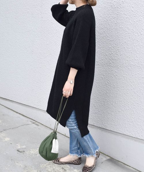Khaju（カージュ）の「【WEB限定】Khaju:アゼニットワンピース19FW◇◇（ワンピース・レディース・ライトブルー/ブラック/アイボリー/キャメル・ONE SIZE）」の7枚目の写真