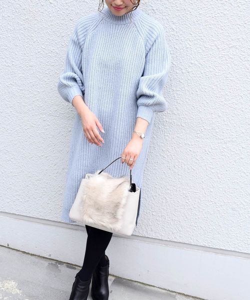 Khaju（カージュ）の「【WEB限定】Khaju:アゼニットワンピース19FW◇◇（ワンピース・レディース・ライトブルー/ブラック/アイボリー/キャメル・ONE SIZE）」の15枚目の写真