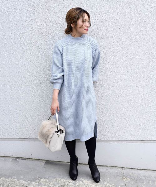 Khaju（カージュ）の「【WEB限定】Khaju:アゼニットワンピース19FW◇◇（ワンピース・レディース・ライトブルー/ブラック/アイボリー/キャメル・ONE SIZE）」の16枚目の写真