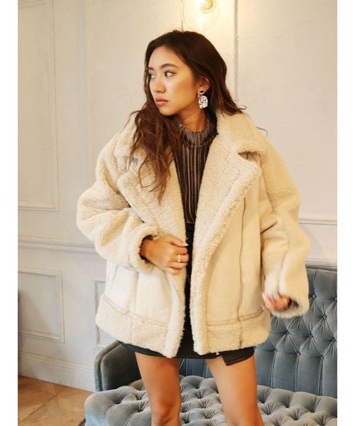 EVRIS(エヴリス)の「フェイクスウェードルーズジャケット(その他アウター・レディース・ホワイト/ブラック/ブラウン・FREE)」の6枚目の写真