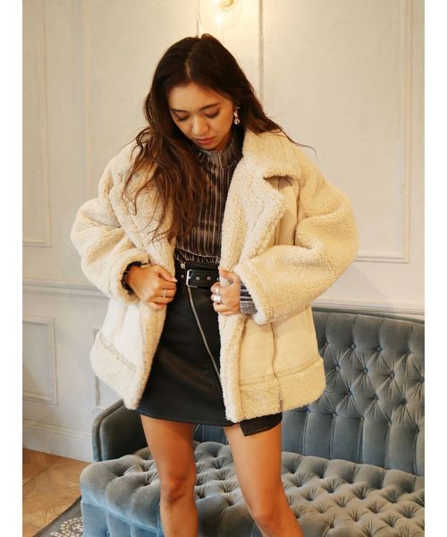 EVRIS(エヴリス)の「フェイクスウェードルーズジャケット(その他アウター・レディース・ホワイト/ブラック/ブラウン・FREE)」の5枚目の写真