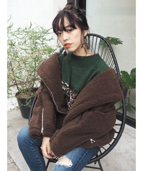 EVRIS(エヴリス)の「フェイクスウェードルーズジャケット(その他アウター・レディース・ホワイト/ブラック/ブラウン・FREE)」の22枚目の写真