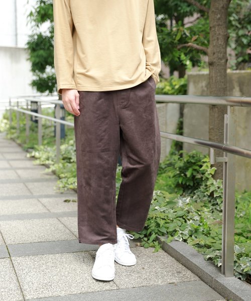 LAKOLE（ラコレ）の「スエード調ワイドパンツ / LAKOLE（その他パンツ・メンズ・スモーク/ベージュ/オリーブ・MEDIUM/LARGE）」の3枚目の写真
