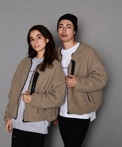 JACKROSE(ジャックローズ)の「JE-CORISOCO-ノーカラーボアジャケット(ブルゾン・メンズ・ホワイト/ブラック/ベージュ・M/L/XL)」の19枚目の写真