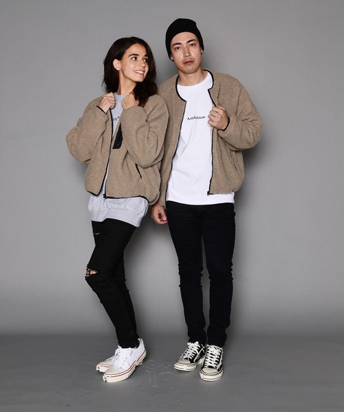 JACKROSE(ジャックローズ)の「JE-CORISOCO-ノーカラーボアジャケット(ブルゾン・メンズ・ホワイト/ブラック/ベージュ・M/L/XL)」の22枚目の写真