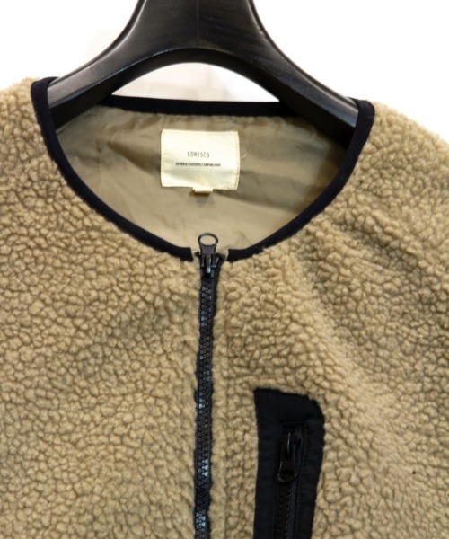 JACKROSE(ジャックローズ)の「JE-CORISOCO-ノーカラーボアジャケット(ブルゾン・メンズ・ホワイト/ブラック/ベージュ・M/L/XL)」の8枚目の写真