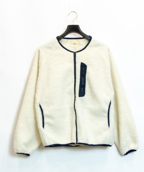 JACKROSE(ジャックローズ)の「JE-CORISOCO-ノーカラーボアジャケット(ブルゾン・メンズ・ホワイト/ブラック/ベージュ・M/L/XL)」の13枚目の写真