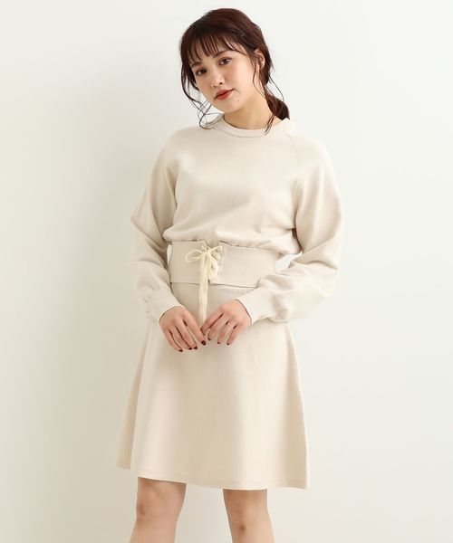 Majestic Legon マジェスティックレゴン の レースアップベルト付ニットワンピ ワンピース Wear